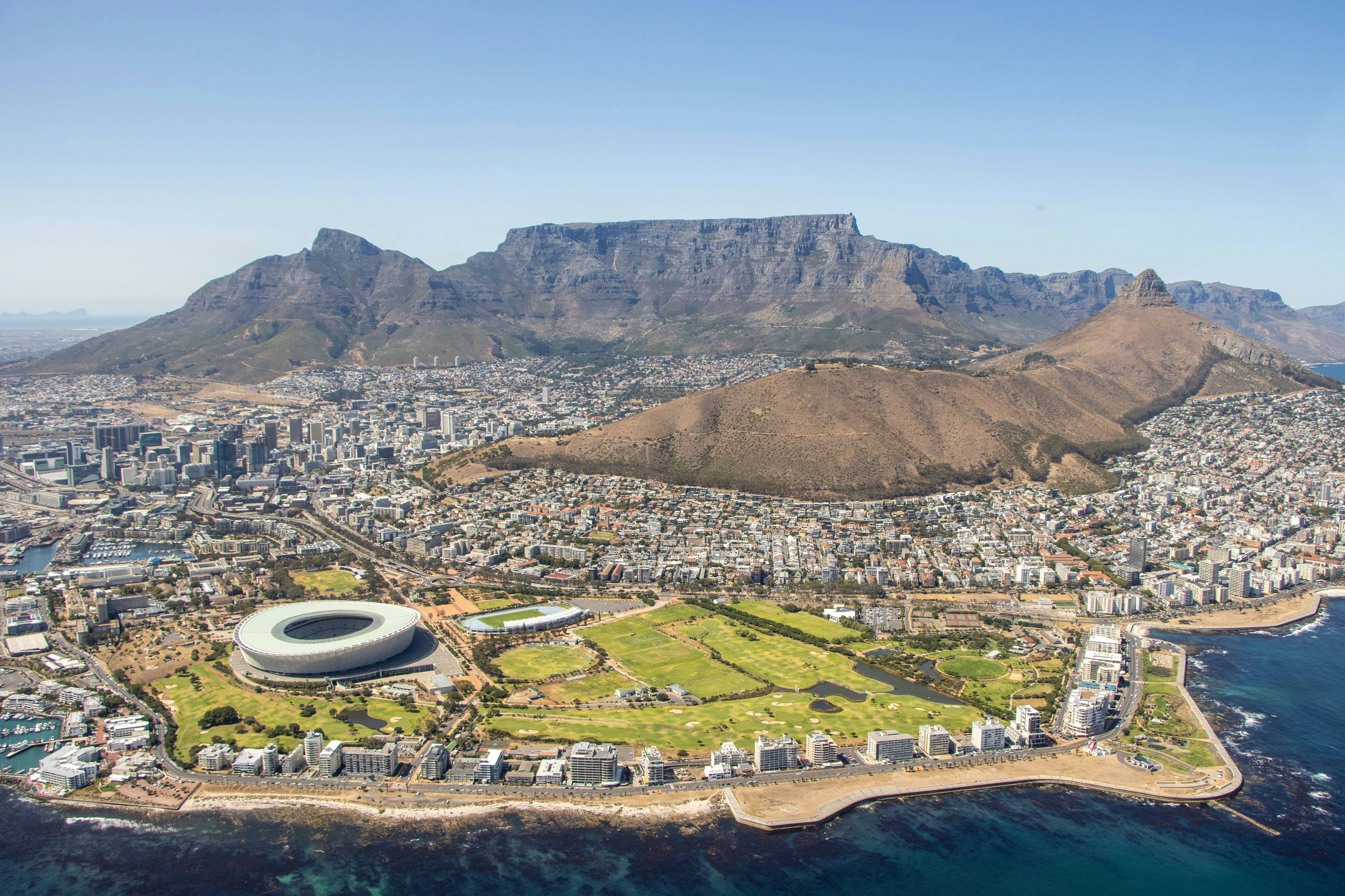 Table Mountain cableway above the city